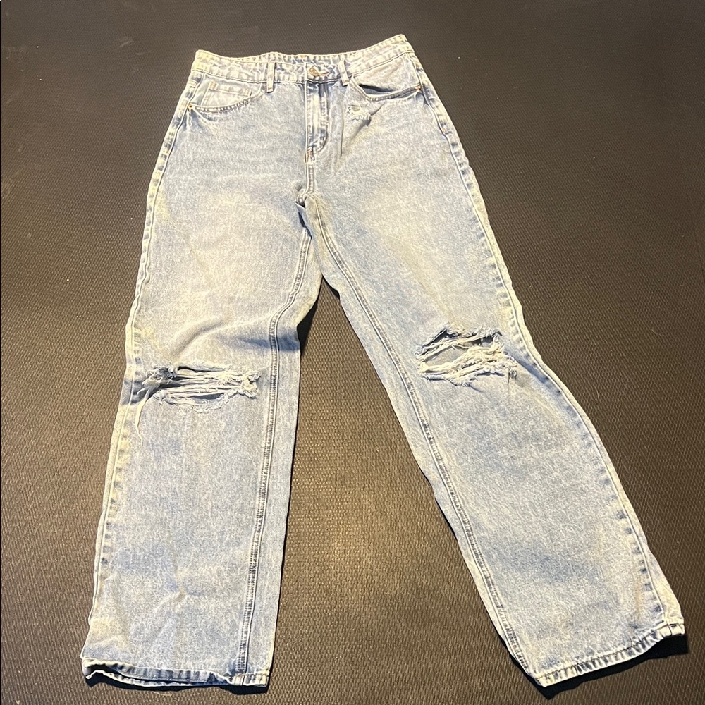 SHEIN Women's Light Blue Relaxed Jeans
